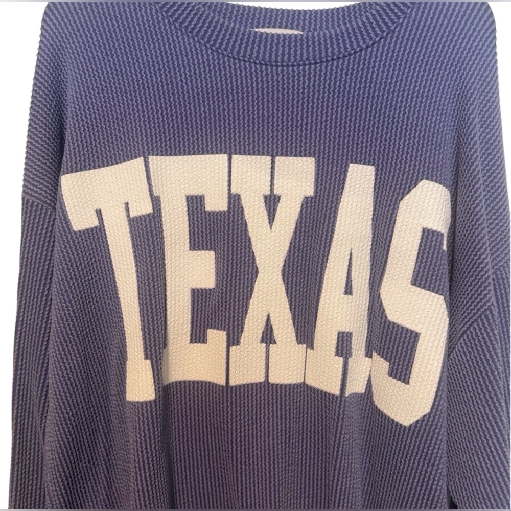 EUC, Purple 'TEXAS' Knit Pullover Sweater - Women's, Size Large
